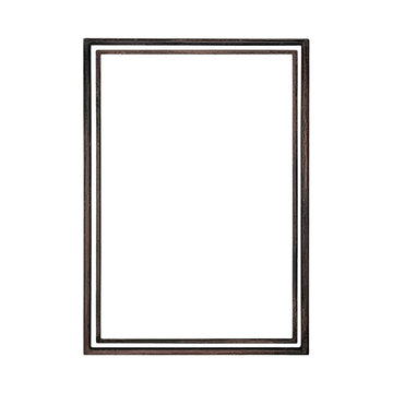 A simple rectangular frame with a dark brown border on transparent background