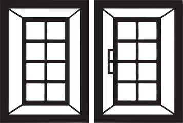 This collection of black and white image showcase window design, including arched, rectangular, and multi-pane styles