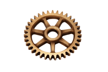 [Transparent Background PNG]Vintage Gold Gear Design Element