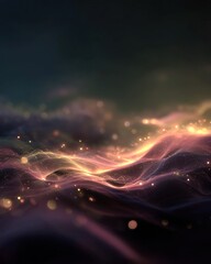 Abstract glowing particle waves.