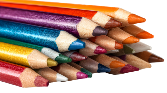 Pile of Bright Colored Pencils
