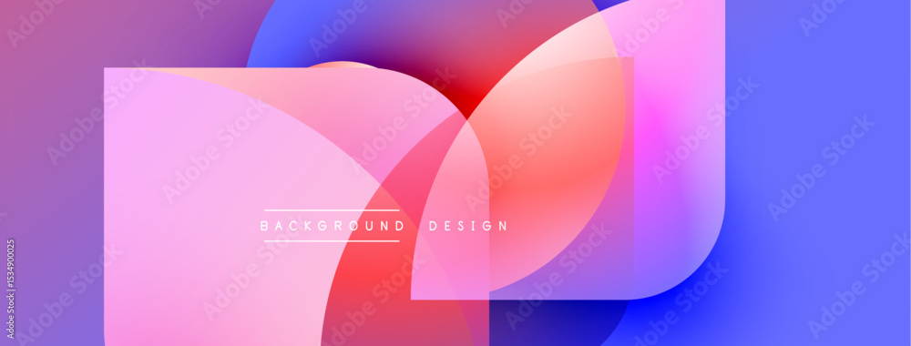 Poster Abstract colorful shapes overlap. Gradient hues blend, creating dynamic visual effect. Modern design elements present smooth transitions.