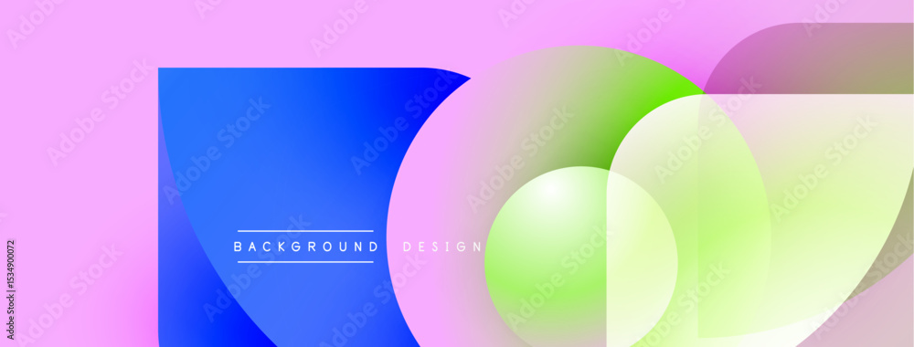 Aufkleber Abstract colorful background. Overlapping shapes create dynamic visual effect. Gradient hues blend seamlessly, offering modern aesthetic.