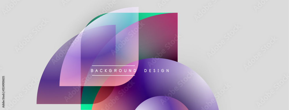 Aufkleber Abstract shapes overlap, creating vibrant color gradients. Modern design element suitable for backgrounds, presentations. Simple, clean aesthetic.
