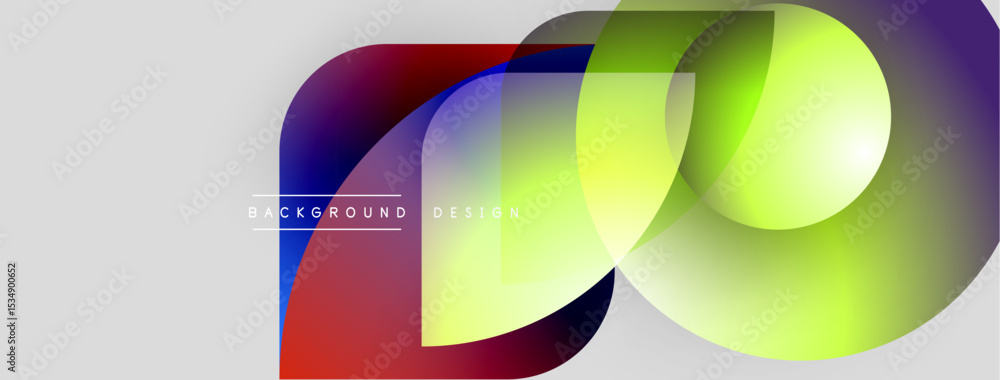 Aufkleber Abstract colorful shapes overlap. Gradient hues create dynamic visual effect. Modern design element for backgrounds, presentations.