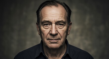 Portrait of a Mature Man with a Serious Expression
