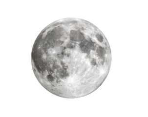 [Transparent Background PNG]Full Moon Close-up against White Background