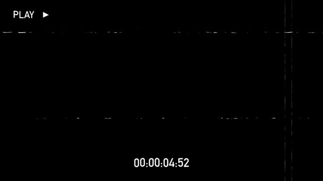 VHS tape playing overlay. 4k Alpha channel