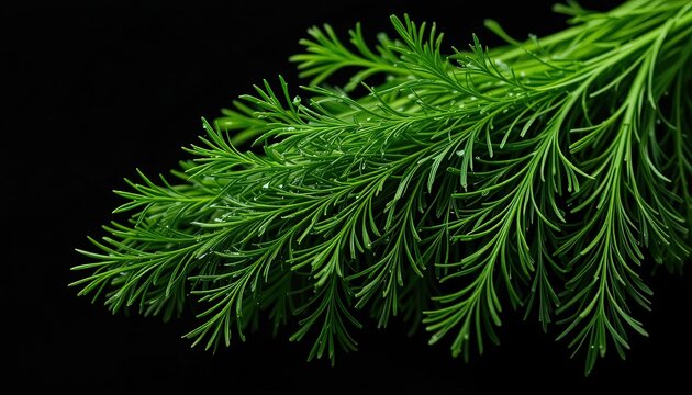 Close-up of delicate green foliage with water droplets. - Powered by Adobe