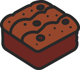 Brownie Filled Line Icon