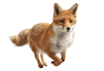 Fototapeta premium [Transparent Background PNG]Red Fox Running in Studio Setting