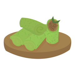 Dadar Gulung, Indonesian Dessert, indonesian food Vector Illustration