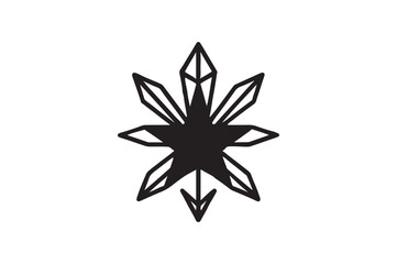 Obraz premium Crystal Star silhouette vector with white background