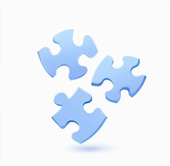 Three light-blue puzzle pieces, slightly offset, forming a loose group