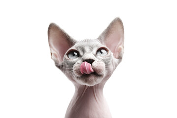 [Transparent Background PNG]Close-up Portrait of a Sphynx Kitten