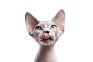 [Transparent Background PNG]Close-up Portrait of a Sphynx Kitten