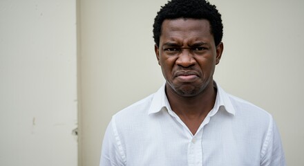 Portrait of a Man Showing Disgust