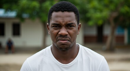 Portrait of a Man Showing Displeasure