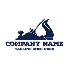 Wooden Fore Plane or Jack Plane Silhouette for Classic Vintage Woodworking Carpentry Logo