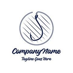 Simple Minimalist Bait Lure Fish Hook Jig for Fish Angler Sport Fishing logo