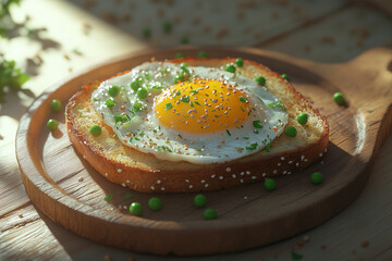 Crispy bread with egg yolk topping