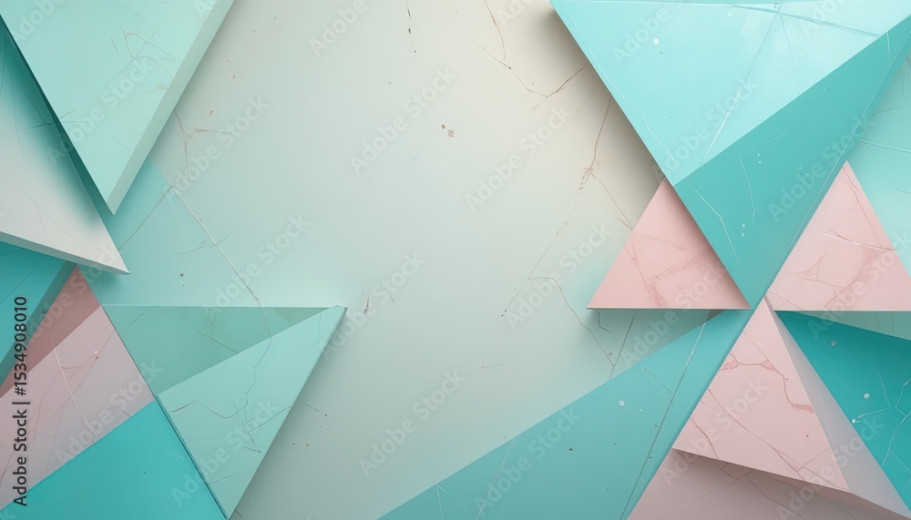 Poster abstract geometric pattern with pastel triangles.