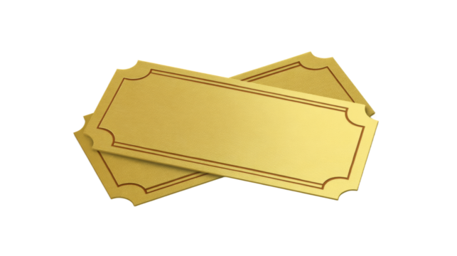 [Transparent Background PNG]Golden Tickets for an Event