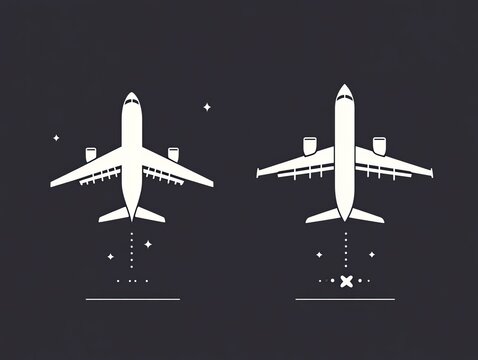 Airplane taking off and landing