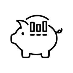 Piggy Bank with Bar Chart Icon Representing Financial Growth and Savings