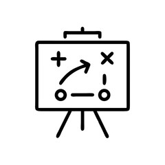 Strategy Planning Icon on Board Representing Business Tactics and Direction