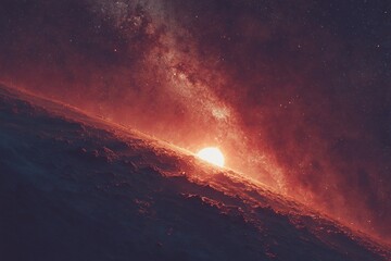 Naklejka premium Alien Planet Sunrise. (1)