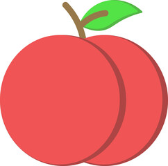 Peach Flat Icon