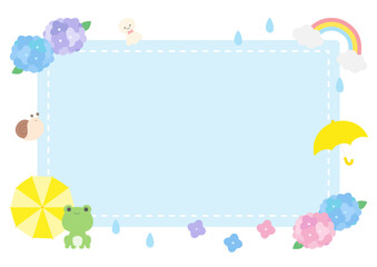 梅雨のイラスト、かわいい梅雨のフレーム