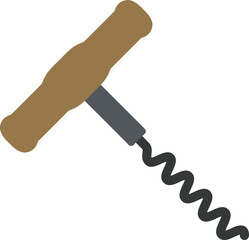 Cork And Screw Flat Icon