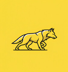 Fototapeta premium Majestic Wolf Line Art Minimalist Logo Design