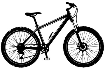 Obraz premium Mountain Bike Silhouette A Vector Illustration of a Rugged All-Terrain Bicycle