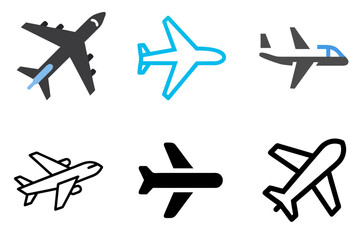 Fototapeta premium Air Plane Icon Flight Travel Airport Aviation Pack