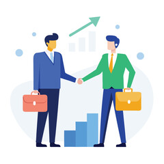 Business Partnership Illustration of a Deal Closing and Mutual Benefit