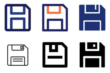 Save Icon Download Store File Protect Symbol Set