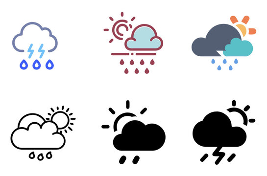 Weather Icon Forecast Climate Temperature Sky Symbol Set