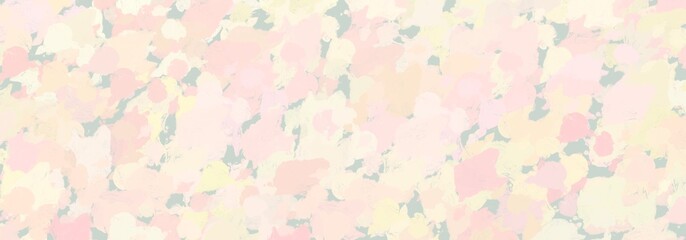 Brush texture, Abstract pastel flower garden on green background, Procreate Pocket, Digital Art