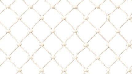 Detailed close-up of a white netting seamless pattern with round knots and diamond shapes on a black background