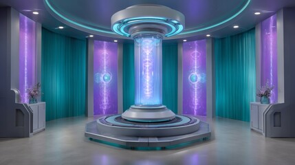 Futuristic Portal in Modern Sci-Fi Setting with Bright Colors