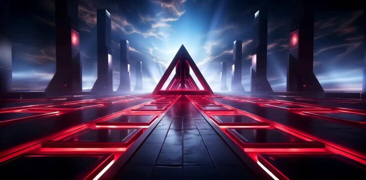 futuristic space party room with neon lights