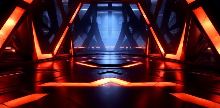 futuristic space party room with neon lights