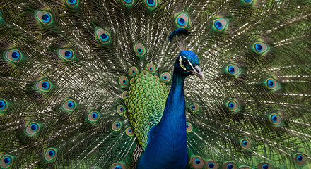 Obraz premium peacock with feathers out