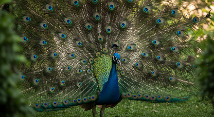 Obraz premium peacock with feathers out