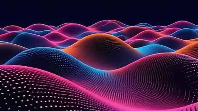 Psychedelic retro vector background loop with hypnotic waves and ripple motion in 4K resolution

