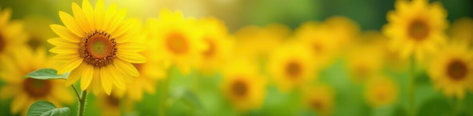 Vibrant yellow sunflower, fully bloomed, isolated , vibrant, blossom, flower