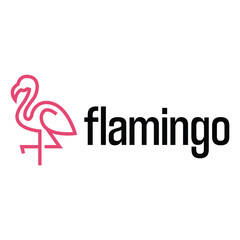 flamingo flat minimalist logo design